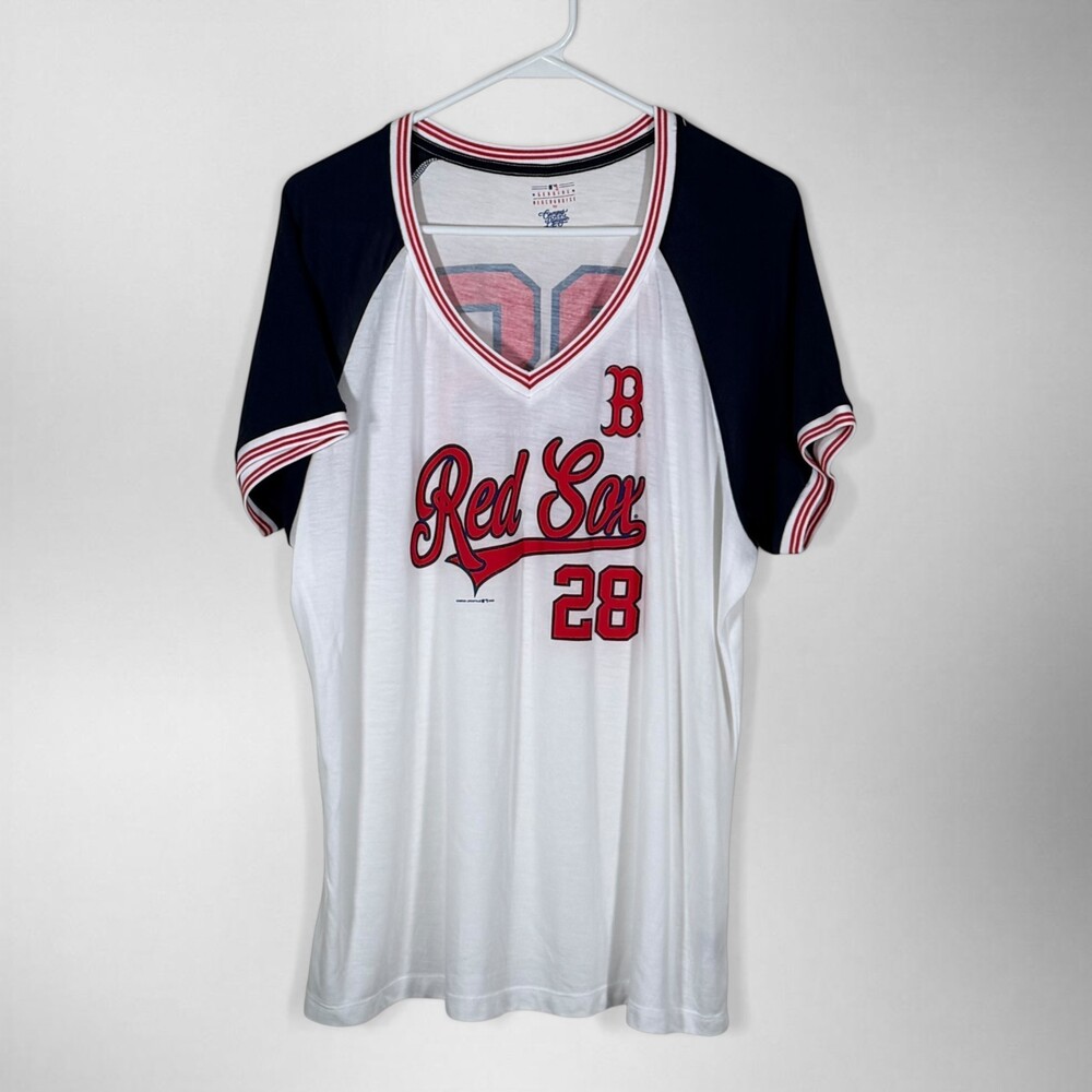 Boston Red Sox J.D. Martinez 28 Shirt Womens XL V Neck MLB